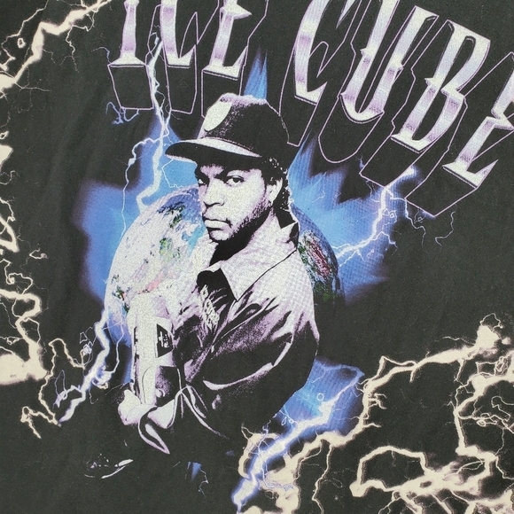 Ice Cube Lightning Black T-Shirt Mens XL AOP Short Sleeves Crewneck Cotton - Picture 4 of 7